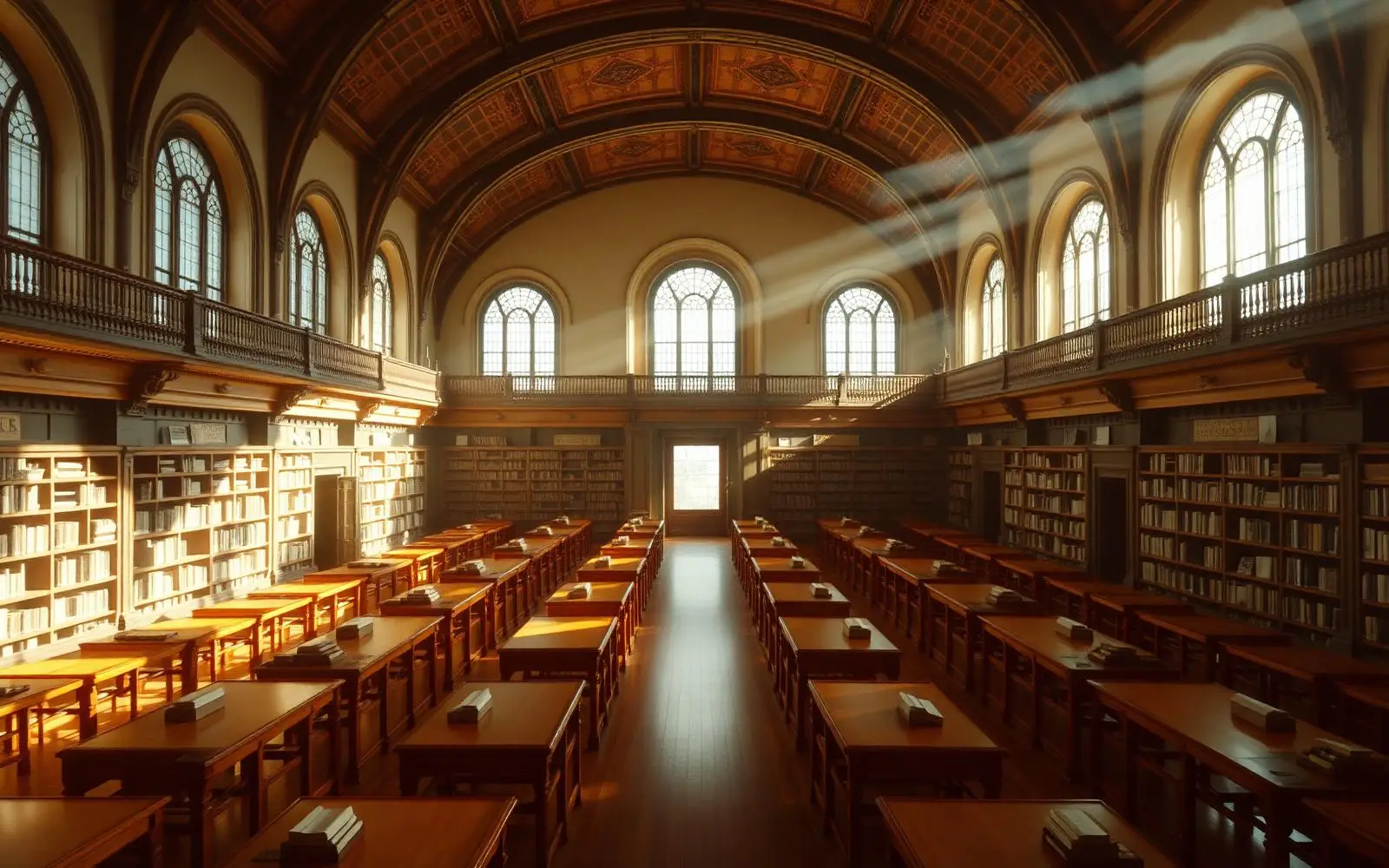 Sala de lectura de una biblioteca histórica